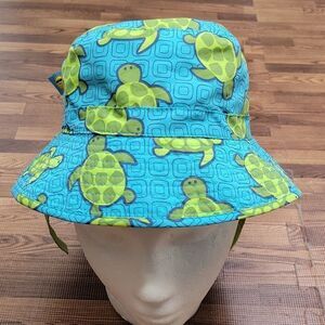 One Step Ahead Sun Smarties UPF 50+ Floppy  Turtle Hat Kids Size S/M